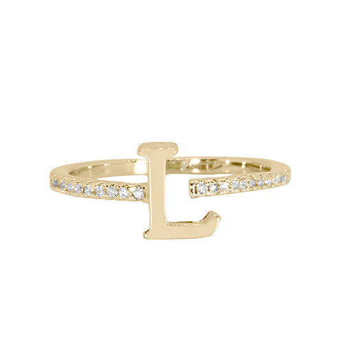 Maya J Love Letter Initial Ring-Podos Boutique, a Women's Fashion Boutique Located in Calera, AL