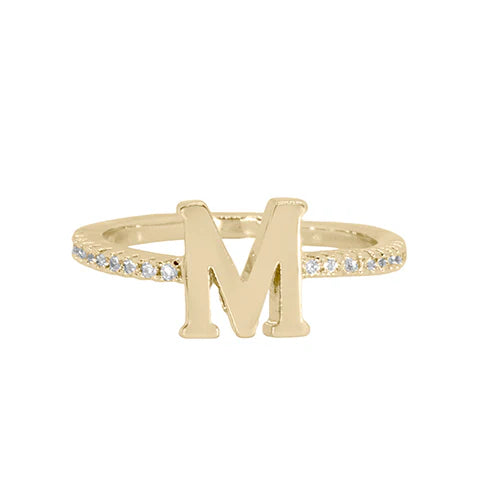 Maya J Love Letter Initial Ring-Podos Boutique, a Women's Fashion Boutique Located in Calera, AL