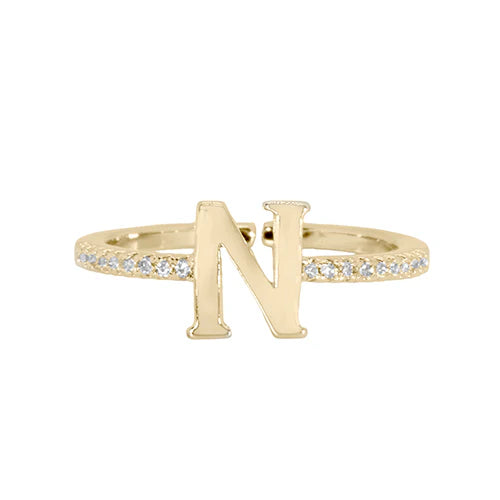 Maya J Love Letter Initial Ring-Podos Boutique, a Women's Fashion Boutique Located in Calera, AL