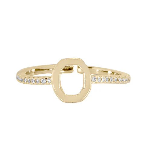 Maya J Love Letter Initial Ring-Podos Boutique, a Women's Fashion Boutique Located in Calera, AL