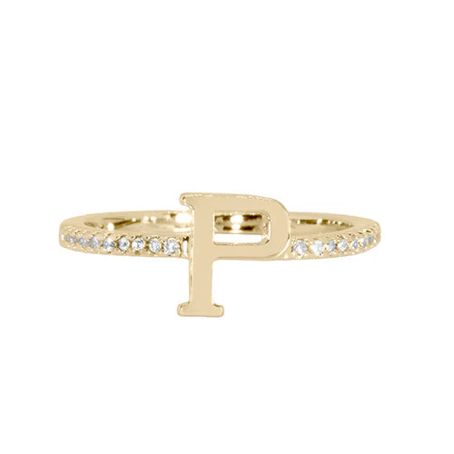 Maya J Love Letter Initial Ring-Podos Boutique, a Women's Fashion Boutique Located in Calera, AL