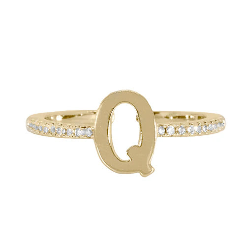 Maya J Love Letter Initial Ring-Podos Boutique, a Women's Fashion Boutique Located in Calera, AL