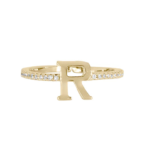 Maya J Love Letter Initial Ring-Podos Boutique, a Women's Fashion Boutique Located in Calera, AL