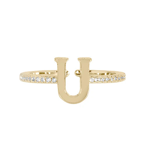 Maya J Love Letter Initial Ring-Podos Boutique, a Women's Fashion Boutique Located in Calera, AL