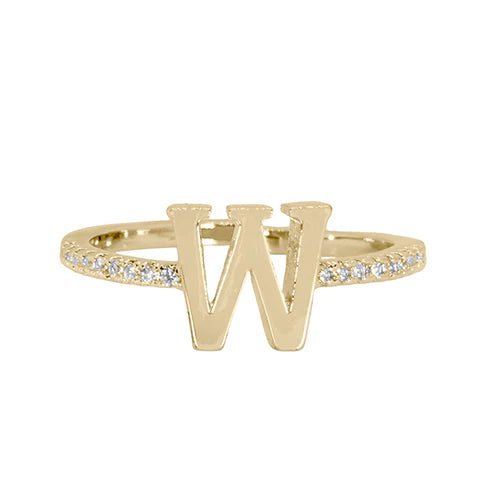 Maya J Love Letter Initial Ring-Podos Boutique, a Women's Fashion Boutique Located in Calera, AL