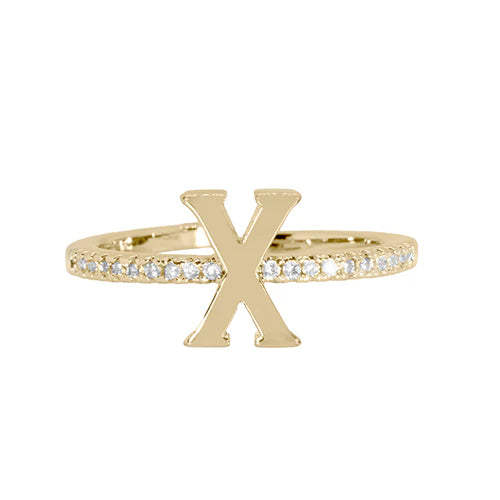 Maya J Love Letter Initial Ring-Podos Boutique, a Women's Fashion Boutique Located in Calera, AL