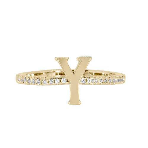 Maya J Love Letter Initial Ring-Podos Boutique, a Women's Fashion Boutique Located in Calera, AL