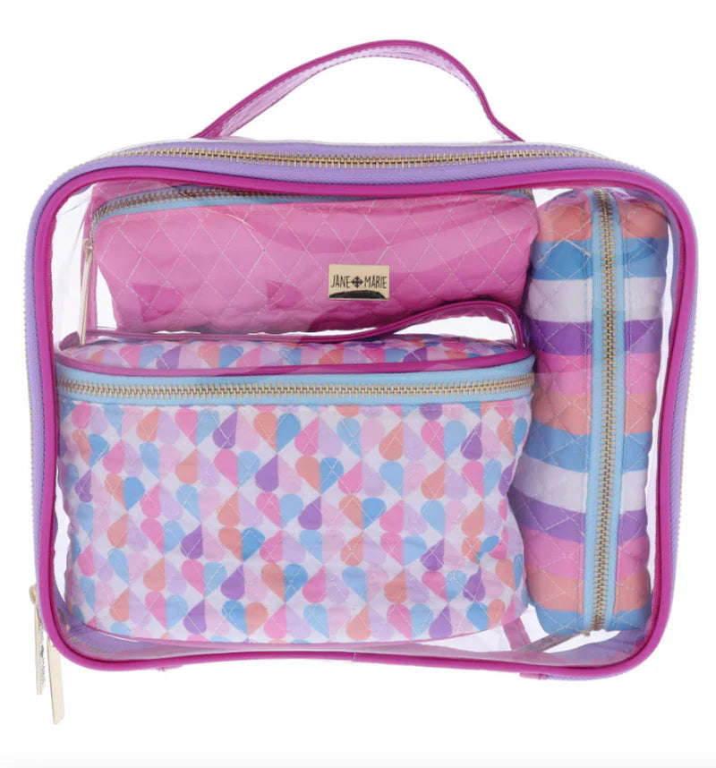 Jane Marie Clear Toiletry bag Set-Podos Boutique, a Women's Fashion Boutique Located in Calera, AL