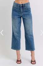 JB HW Utility Pocks Crop Wide-Jeans-Podos Boutique, a Women's Fashion Boutique Located in Calera, AL