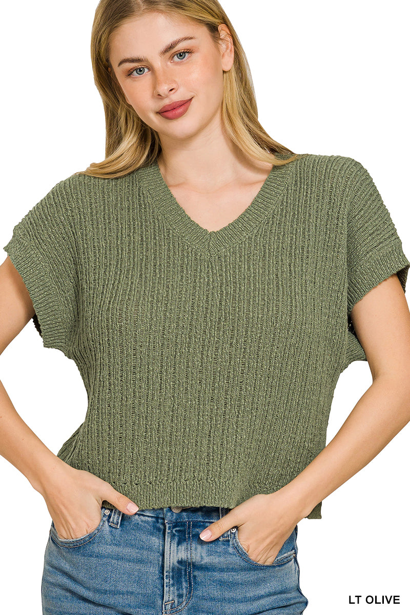 Textured Sweater Vest-Fashion Tops-Podos Boutique, a Women's Fashion Boutique Located in Calera, AL