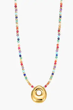Rainbow Bubble Letter Necklace-Jewelry-Podos Boutique, a Women's Fashion Boutique Located in Calera, AL