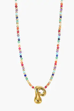 Rainbow Bubble Letter Necklace-Jewelry-Podos Boutique, a Women's Fashion Boutique Located in Calera, AL