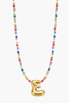 Rainbow Bubble Letter Necklace-Jewelry-Podos Boutique, a Women's Fashion Boutique Located in Calera, AL