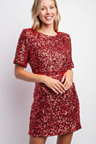 Sequin Mini Shift Dress-Short Dresses-Podos Boutique, a Women's Fashion Boutique Located in Calera, AL