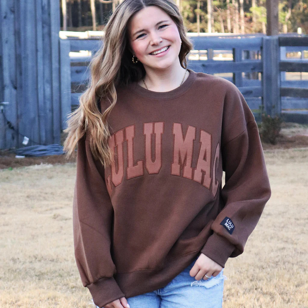 Lulu Mac Embroidered Sweatshirt-Sweatshirts-Podos Boutique, a Women's Fashion Boutique Located in Calera, AL