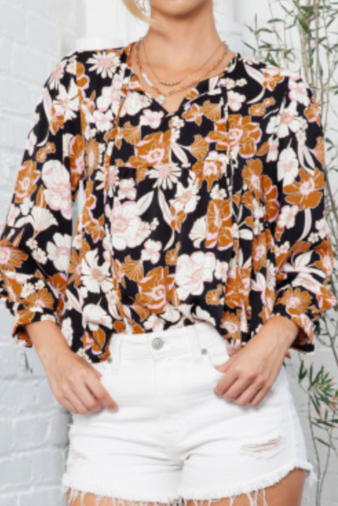 Iris Top-Long Sleeves-Podos Boutique, a Women's Fashion Boutique Located in Calera, AL