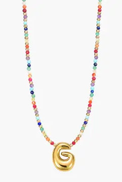 Rainbow Bubble Letter Necklace-Jewelry-Podos Boutique, a Women's Fashion Boutique Located in Calera, AL