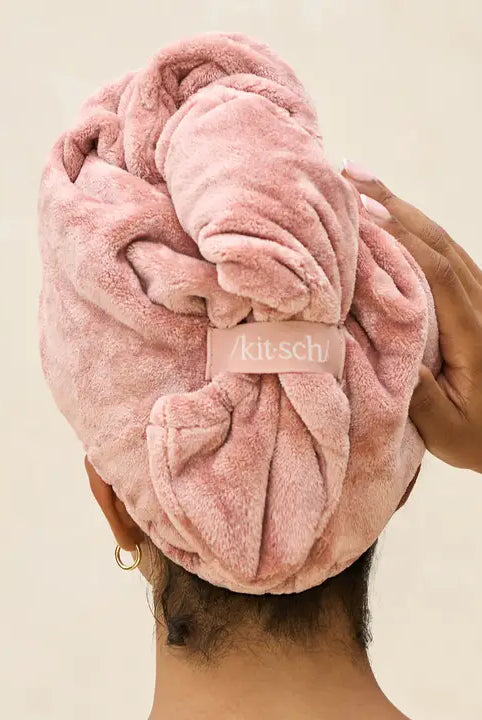 Terracotta Plush Microfiber Hair Towel Turban-Hair Accessories-Podos Boutique, a Women's Fashion Boutique Located in Calera, AL