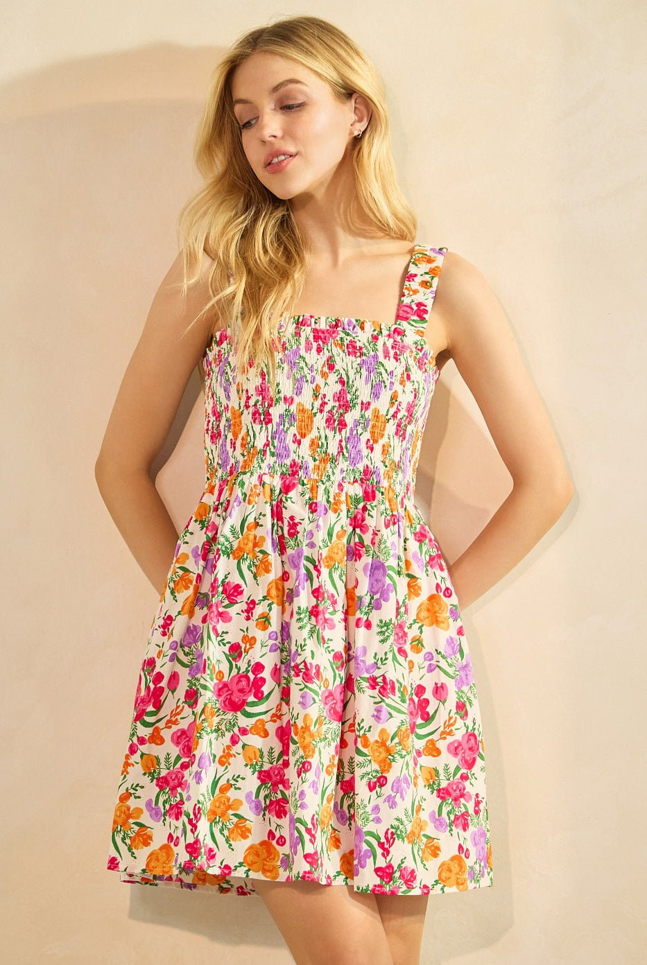 Fields of Flowers Dress-Short Dresses-Podos Boutique, a Women's Fashion Boutique Located in Calera, AL