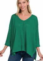 ¾ V-Neck Hi Lo Sweater-Sweaters-Podos Boutique, a Women's Fashion Boutique Located in Calera, AL