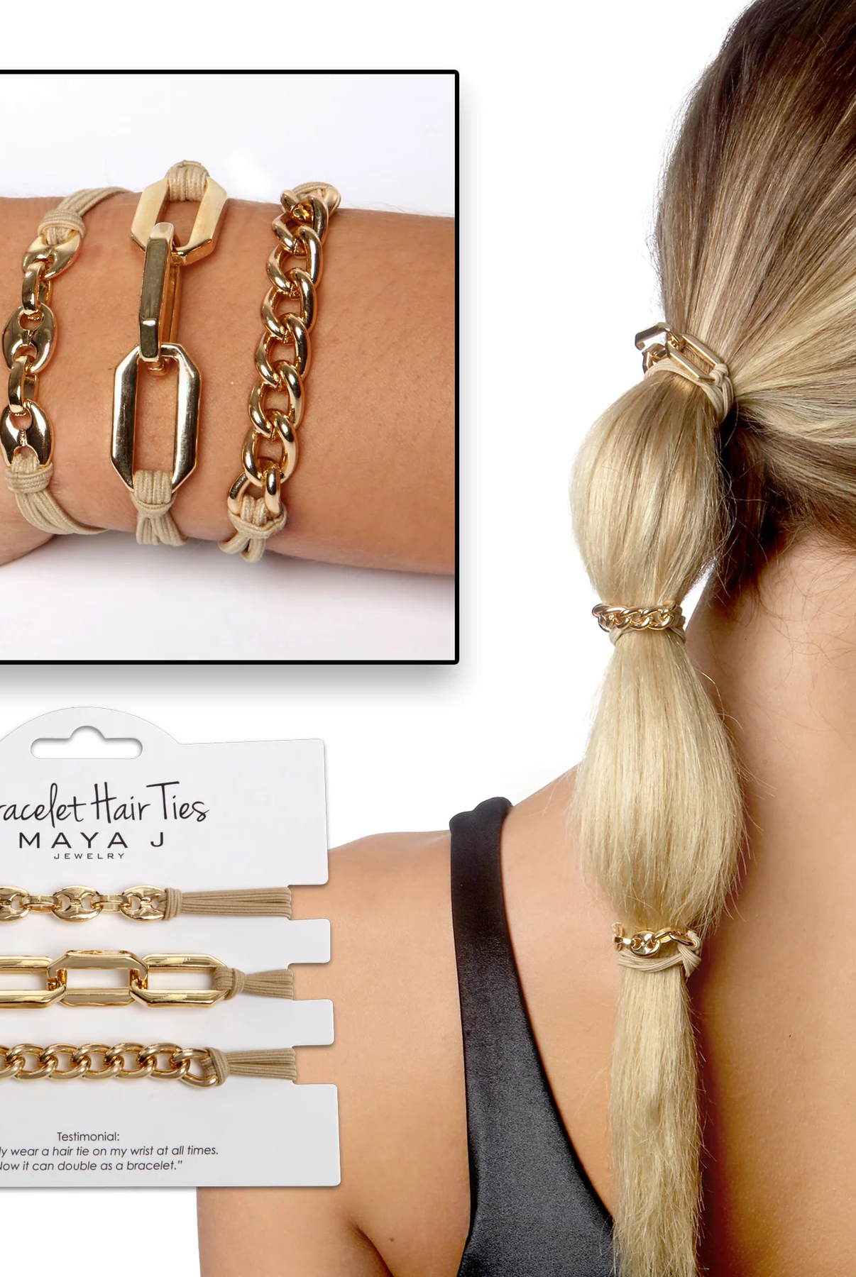 Bracelet Hair Ties-Hair Accessories-Podos Boutique, a Women's Fashion Boutique Located in Calera, AL