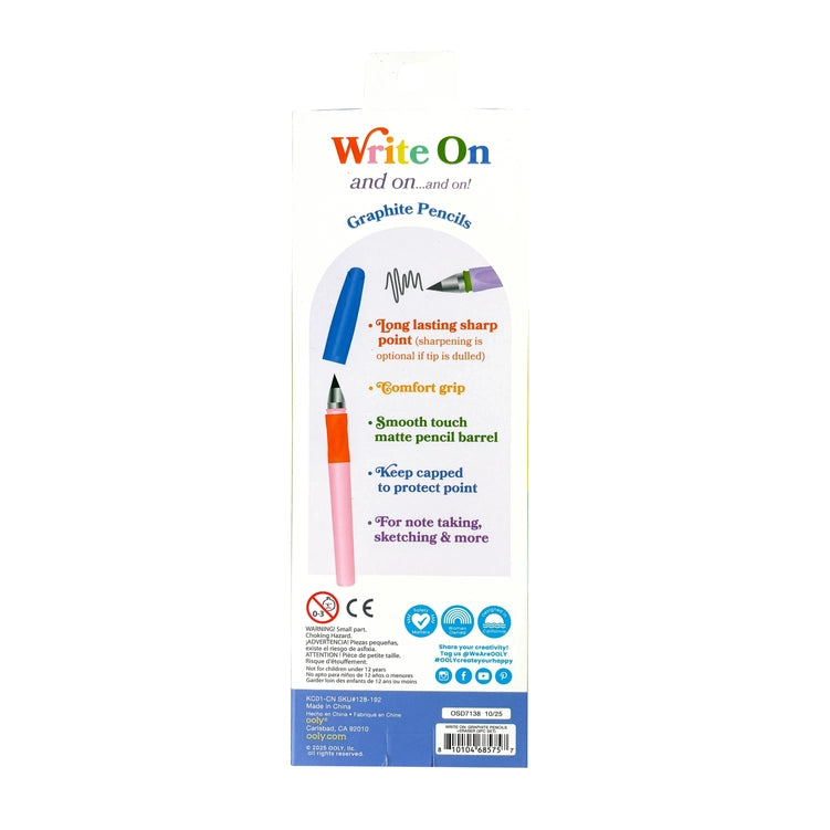 Write On Graphite Pencil and Eraser Set - 3 Pc-Stationary-Podos Boutique, a Women's Fashion Boutique Located in Calera, AL