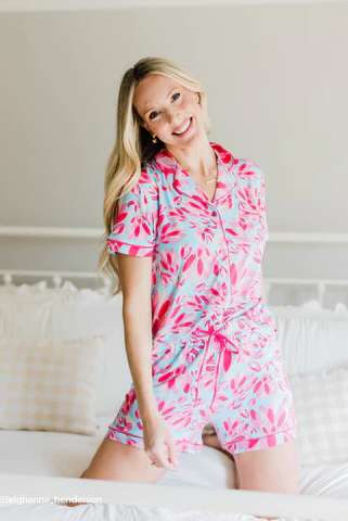 Mary Square Short Set-Lounge Wear-Podos Boutique, a Women's Fashion Boutique Located in Calera, AL