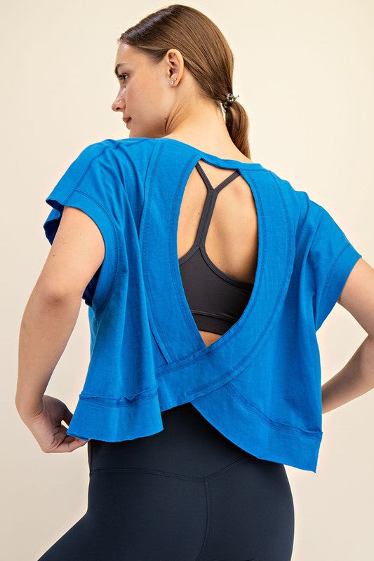 Rae Mode Open Back Slub Top-Fashion Tops-Podos Boutique, a Women's Fashion Boutique Located in Calera, AL