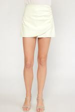 Faux Leather Skort-Skirts-Podos Boutique, a Women's Fashion Boutique Located in Calera, AL