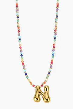 Rainbow Bubble Letter Necklace-Jewelry-Podos Boutique, a Women's Fashion Boutique Located in Calera, AL