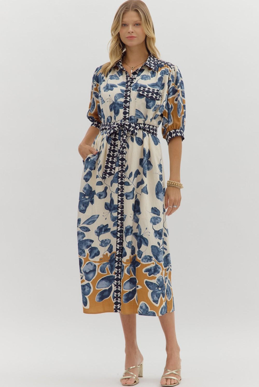 Nothing But Gratitude Dress-Midi Dresses-Podos Boutique, a Women's Fashion Boutique Located in Calera, AL