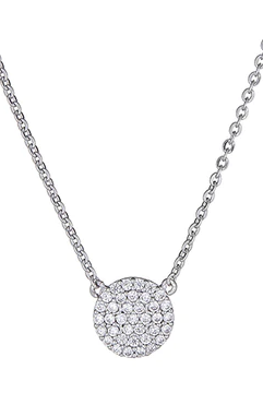 MayaPave Disc Necklace-Necklaces-Podos Boutique, a Women's Fashion Boutique Located in Calera, AL