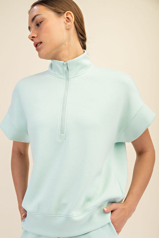 Rae Mode Quarter Zip Top-Fashion Tops-Podos Boutique, a Women's Fashion Boutique Located in Calera, AL