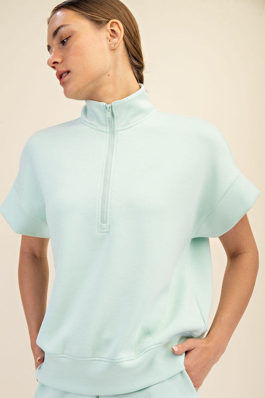 Rae Mode Quarter Zip Top-Fashion Tops-Podos Boutique, a Women's Fashion Boutique Located in Calera, AL