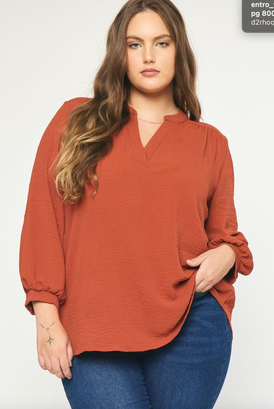 Lola V-Neck Top-Long Sleeves-Podos Boutique, a Women's Fashion Boutique Located in Calera, AL