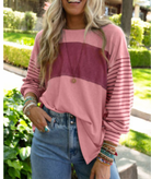 Colorblock Striped LS Top-Long Sleeves-Podos Boutique, a Women's Fashion Boutique Located in Calera, AL