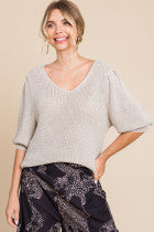 Run Away With Me Sweater-Short Sleeves-Podos Boutique, a Women's Fashion Boutique Located in Calera, AL