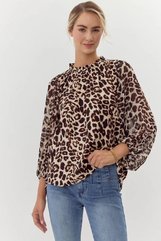 Leopard Time Top-Long Sleeves-Podos Boutique, a Women's Fashion Boutique Located in Calera, AL