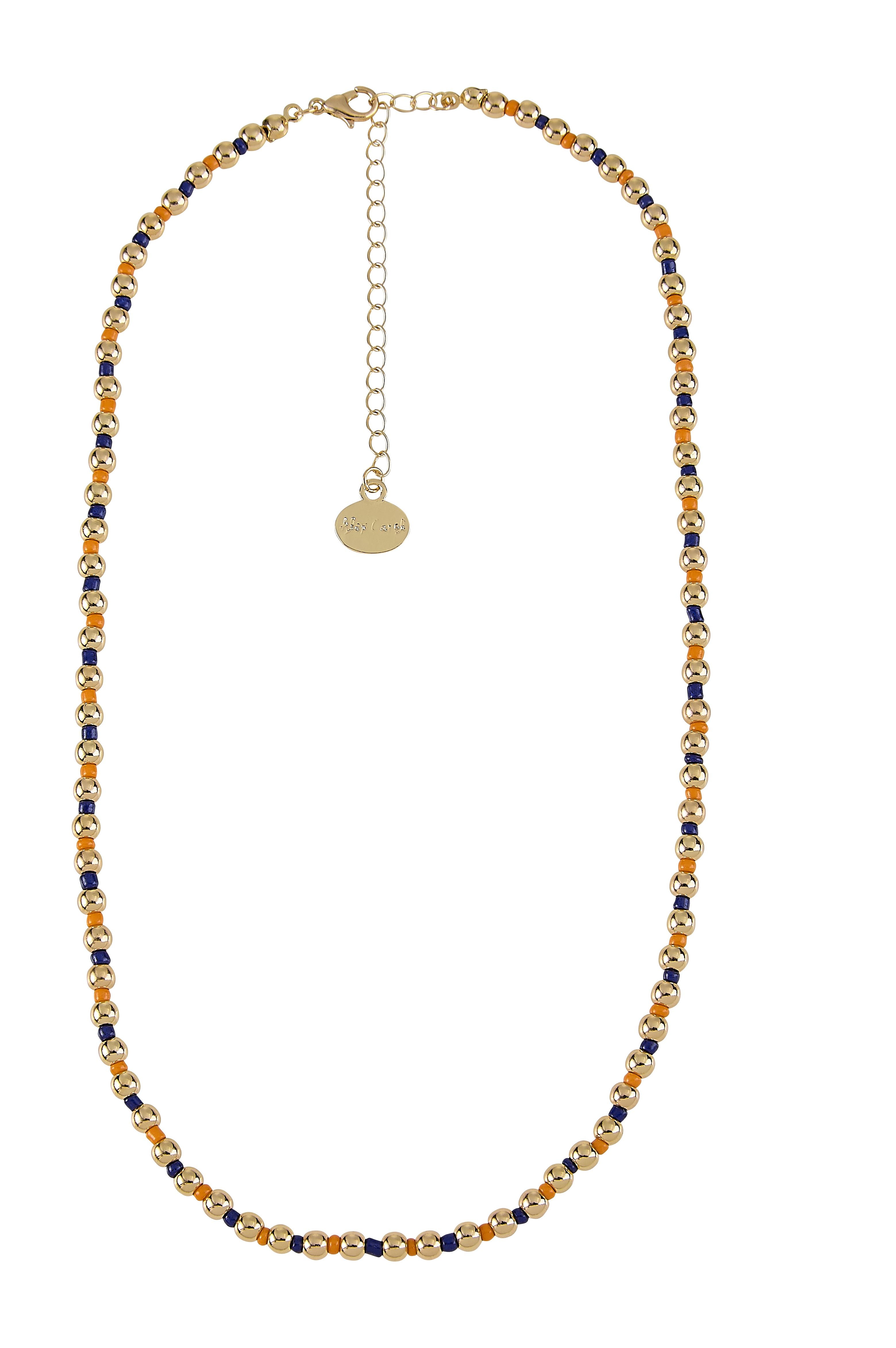 AC's Bead & Gold Necklace-Necklaces-Podos Boutique, a Women's Fashion Boutique Located in Calera, AL
