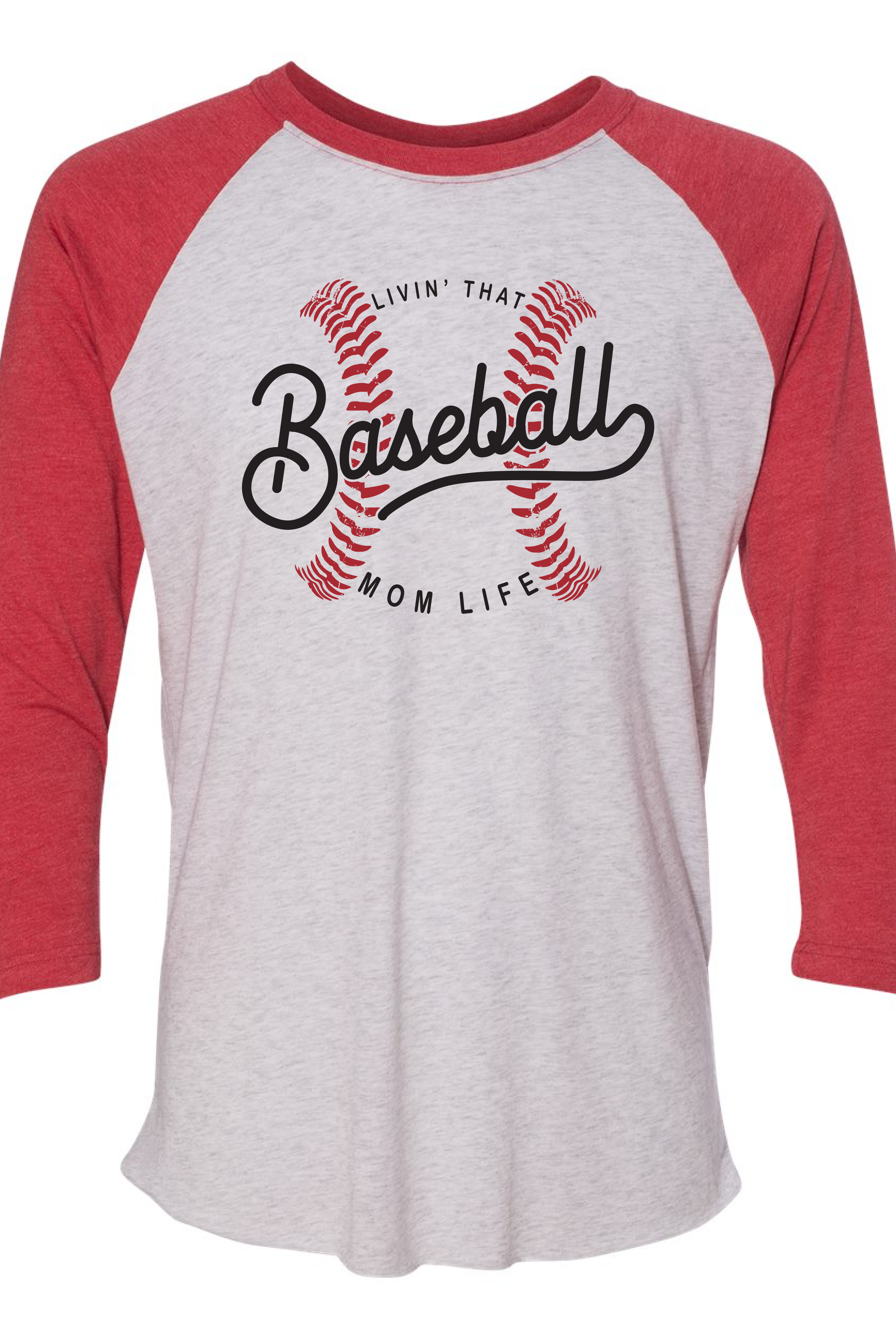 MOM Life Baseball Raglan-Graphic Tees-Podos Boutique, a Women's Fashion Boutique Located in Calera, AL