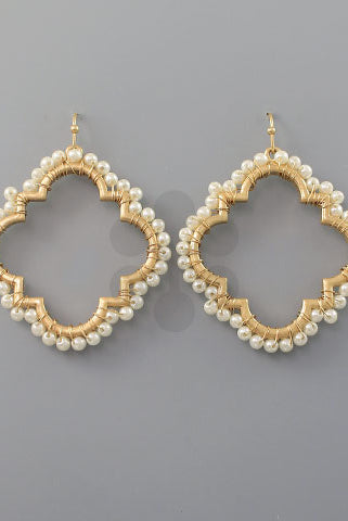 ep11419 Quatrefoil ER-Earrings-Podos Boutique, a Women's Fashion Boutique Located in Calera, AL