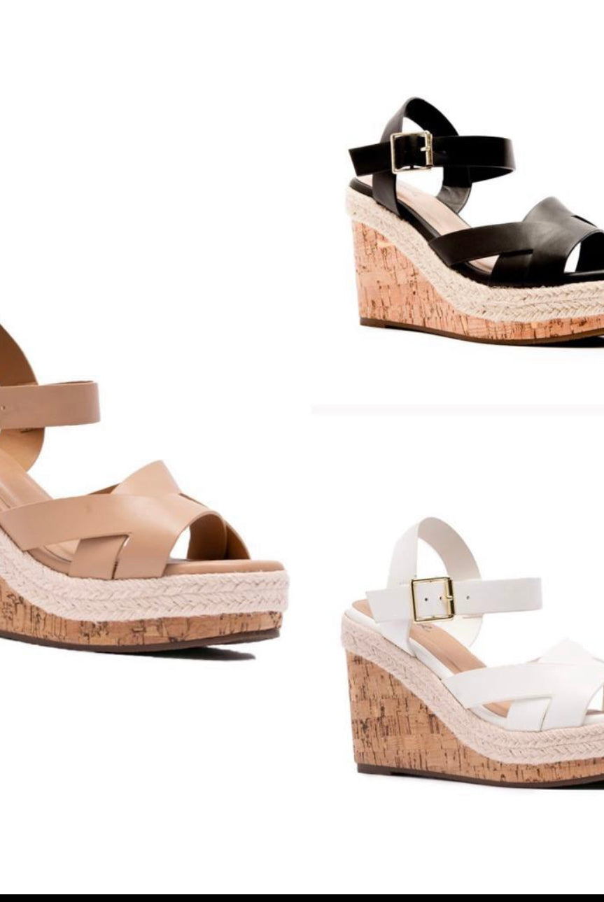Dupree-2 Wedge Sandals-Wedges-Podos Boutique, a Women's Fashion Boutique Located in Calera, AL