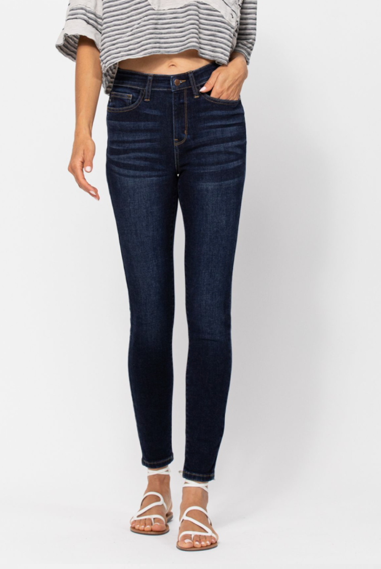 Hi-waist Skinny w/handsanding-Jeans-Podos Boutique, a Women's Fashion Boutique Located in Calera, AL