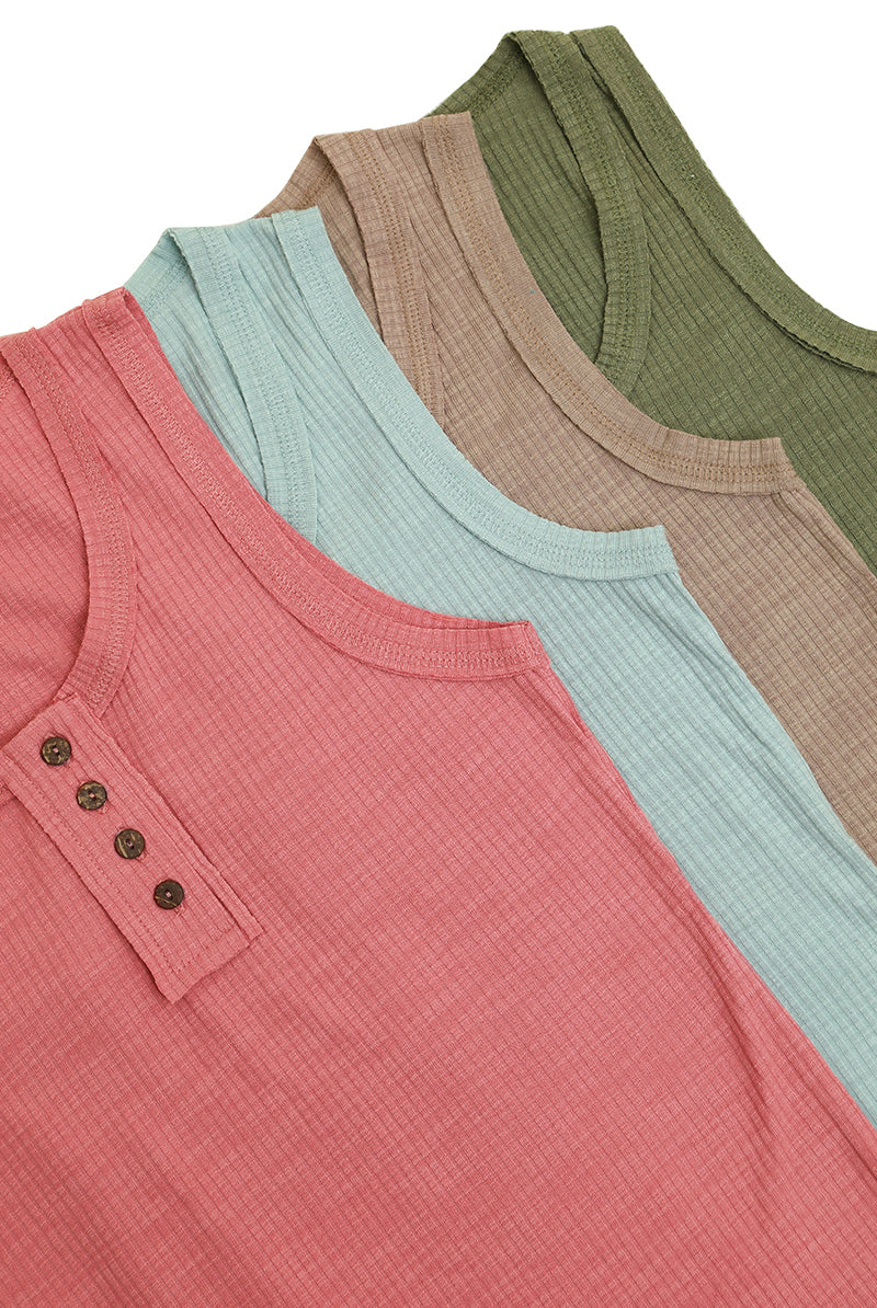 Button Detail Tank 2-Tank Tops-Podos Boutique, a Women's Fashion Boutique Located in Calera, AL