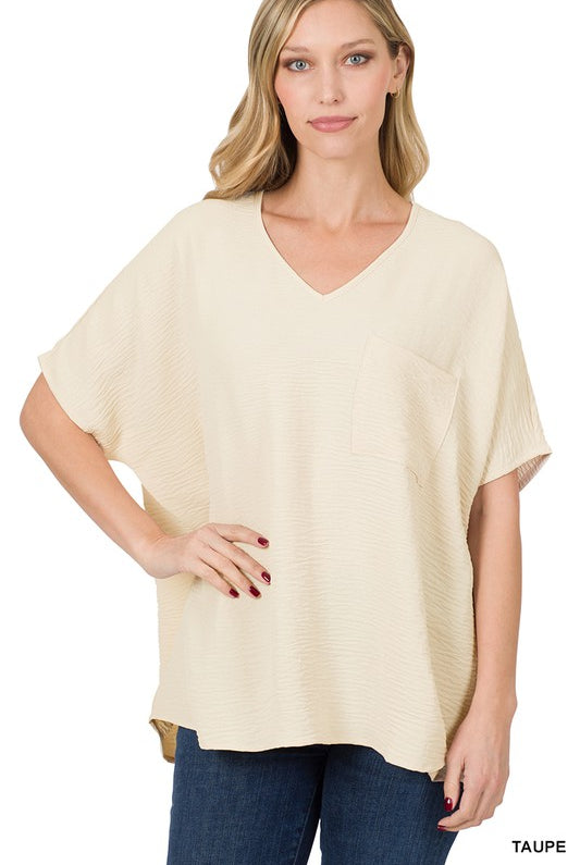 Airflow V-Neck Dolman Top-Short Sleeves-Podos Boutique, a Women's Fashion Boutique Located in Calera, AL