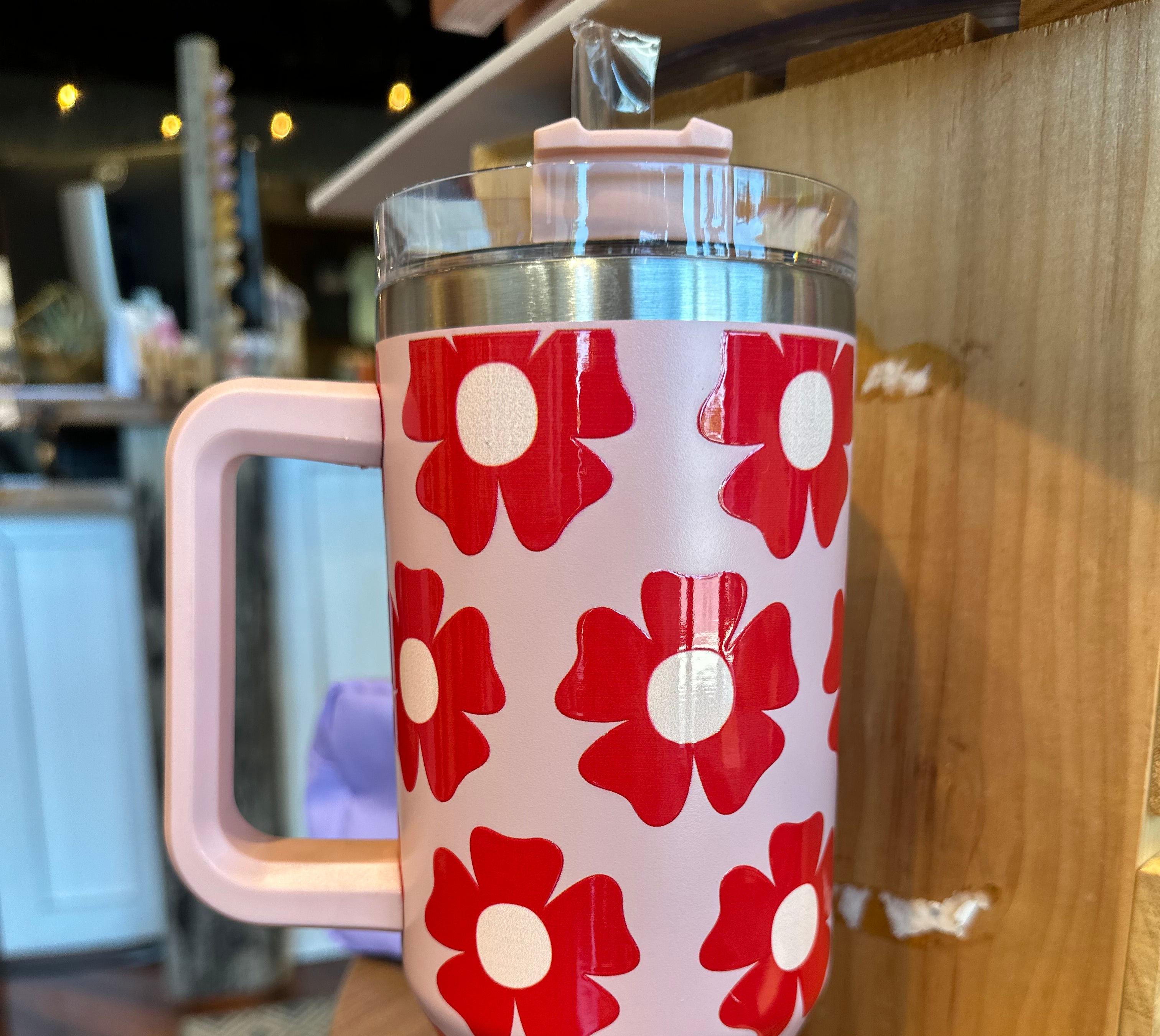 Katydid Tumbler Cup with Handle-Drinkware-Podos Boutique, a Women's Fashion Boutique Located in Calera, AL
