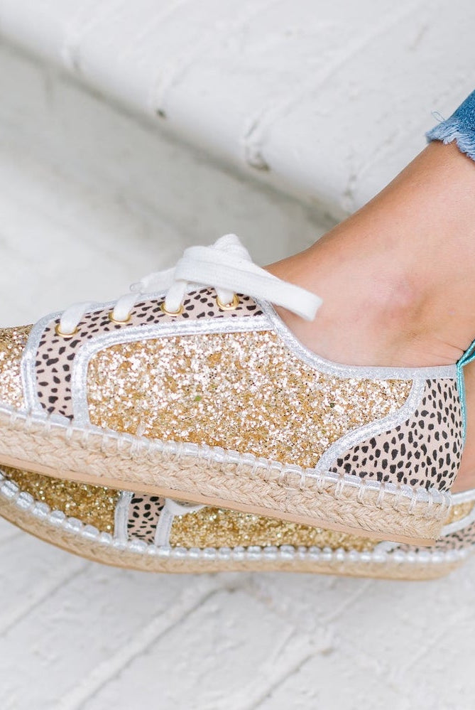 Kylie Glitter Sneaker-Sneakers-Podos Boutique, a Women's Fashion Boutique Located in Calera, AL