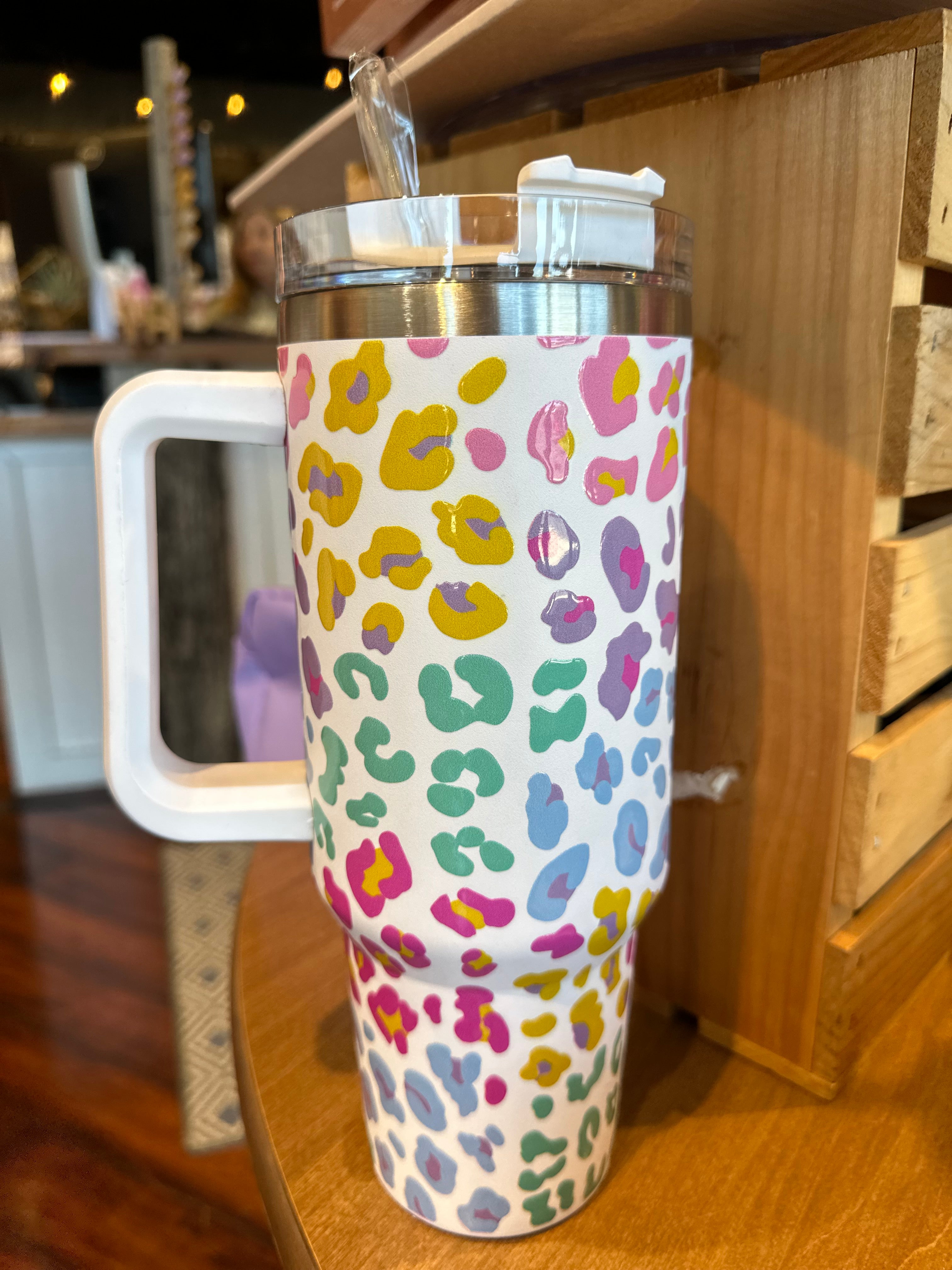 Katydid Tumbler Cup with Handle-Drinkware-Podos Boutique, a Women's Fashion Boutique Located in Calera, AL