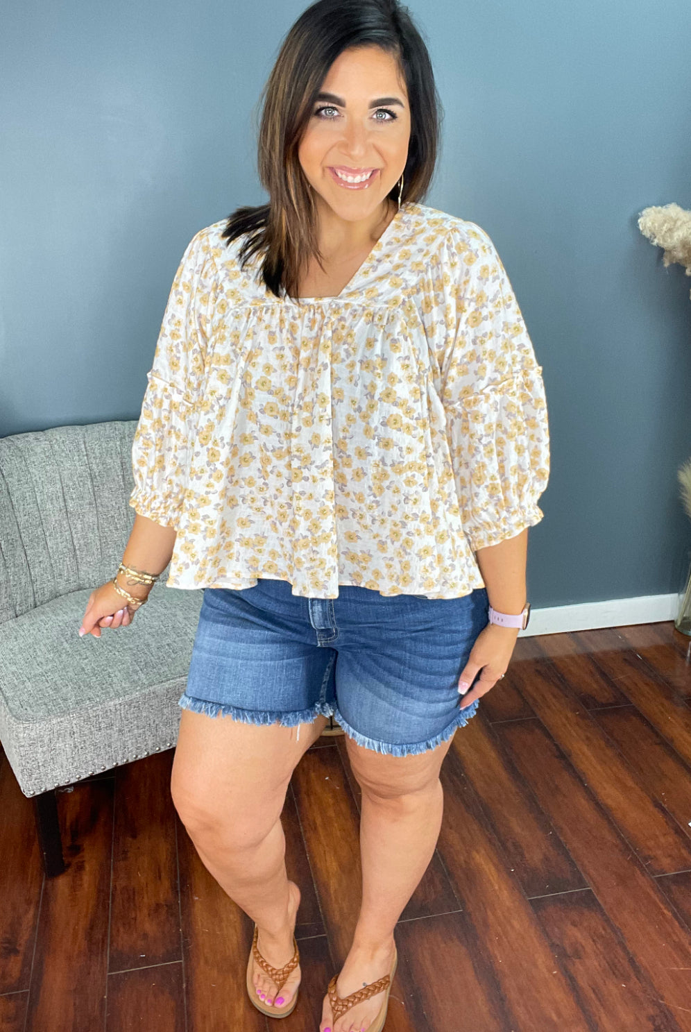 MR Frayed Hem Shorts PLUS-Shorts-Podos Boutique, a Women's Fashion Boutique Located in Calera, AL