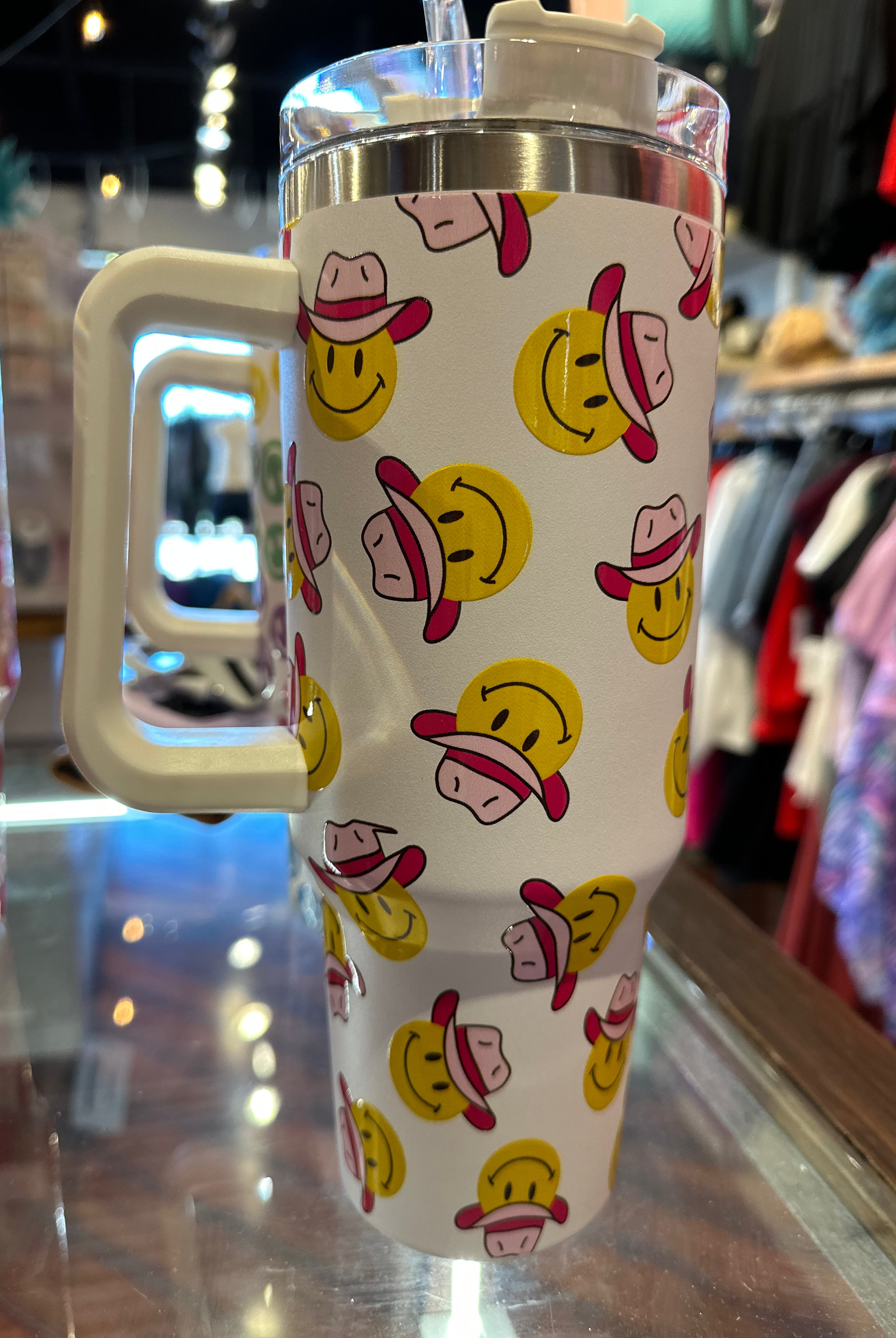 Katydid Tumbler Cup with Handle-Drinkware-Podos Boutique, a Women's Fashion Boutique Located in Calera, AL